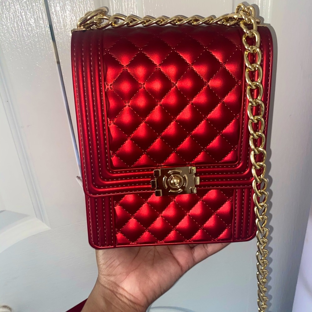 WINE RED Crossbody Jelly Bag